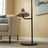 Seoul Black Floor Lamp | Integrated Wood Table & Metal Base