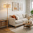 Lirian Floor Lamp | Oak Wood Finish & Natural Linen Shade