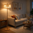 Lirian Floor Lamp | Oak Wood Finish & Natural Linen Shade