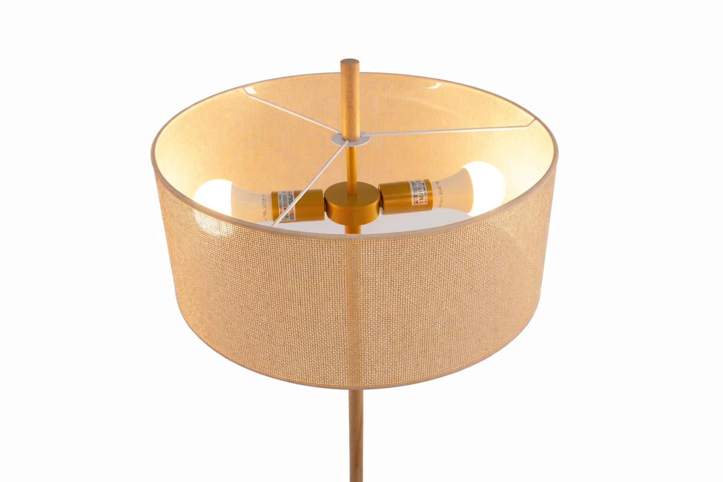 Lirian Floor Lamp | Oak Wood Finish & Natural Linen Shade