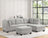 Sienna Boucle Gray Sectional + Ottoman Set