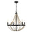Starry Wood Chandelier | Six-Light Beaded Farmhouse Pendant Lamp