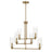 Timeless Six Lights Chandelier | Satin Brass & Clear Ribbed Glass