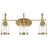 Twilight Vanity Light | Brushed Gold & Three-Light Clear Glass Design