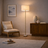 Viora Floor Lamp | Marble & Wood Base with Woven Shade