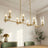 Willow Eight Lights Island Pendant | Satin Brass & Clear Ribbed Glass
