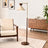 Zensa Floor Lamp | Mid-Century Brown Wood & Brushed Gold