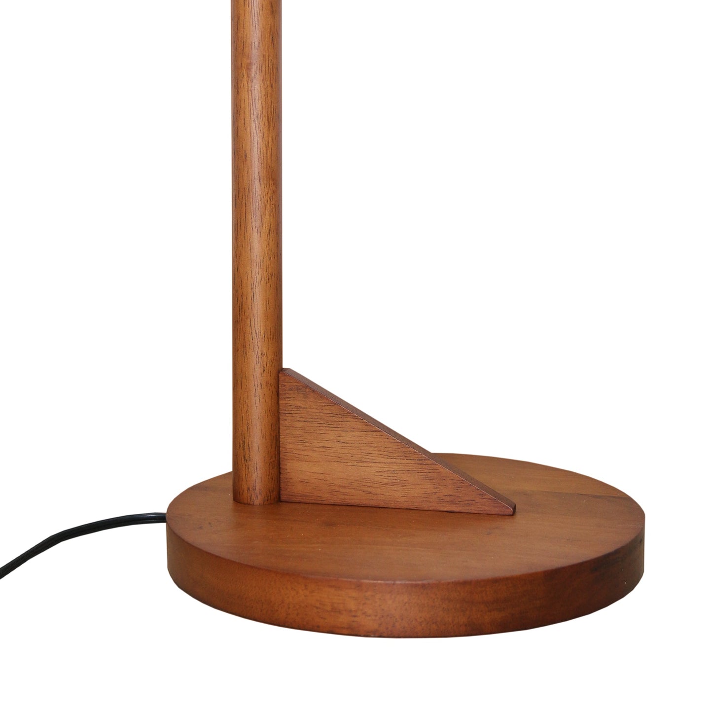 Zensa Floor Lamp | Mid-Century Brown Wood & Brushed Gold