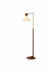 Zensa Floor Lamp | Mid-Century Brown Wood & Brushed Gold