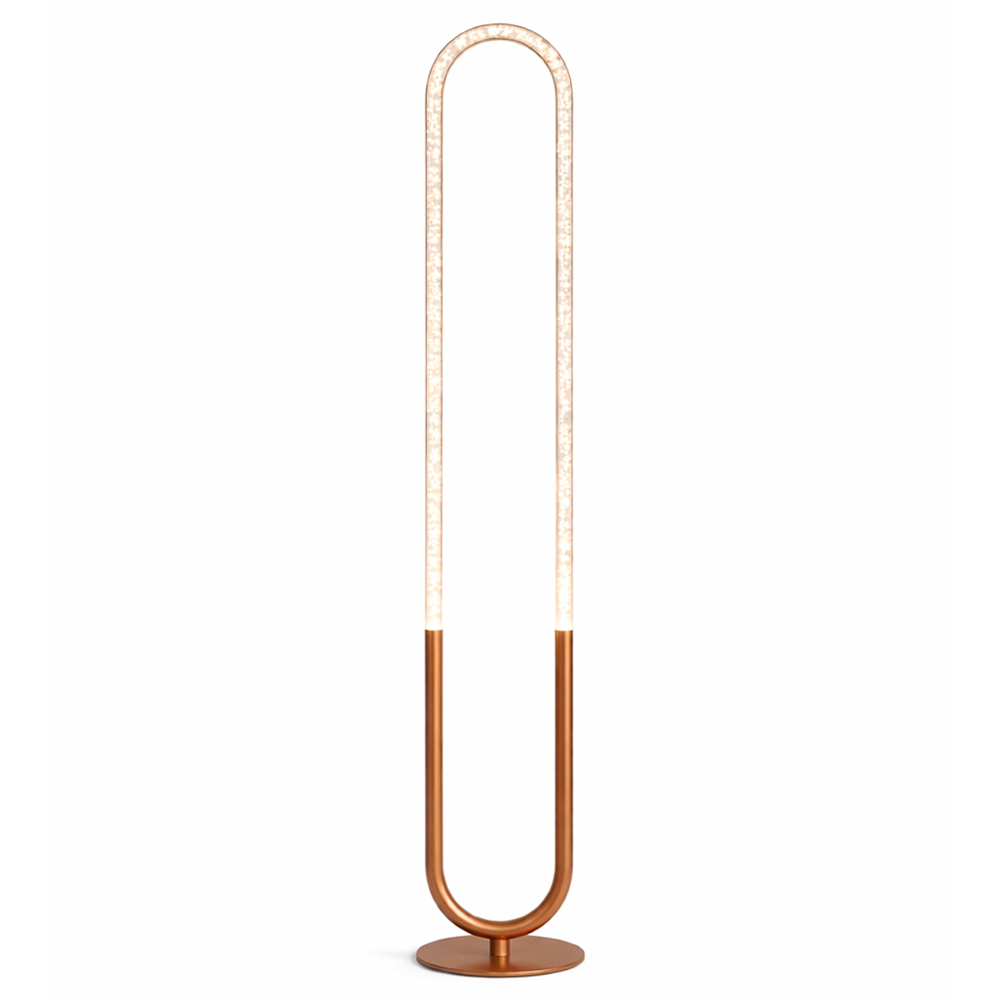 Zeon LED Floor Lamp | Coarse Gold & Integrated Loop Design
