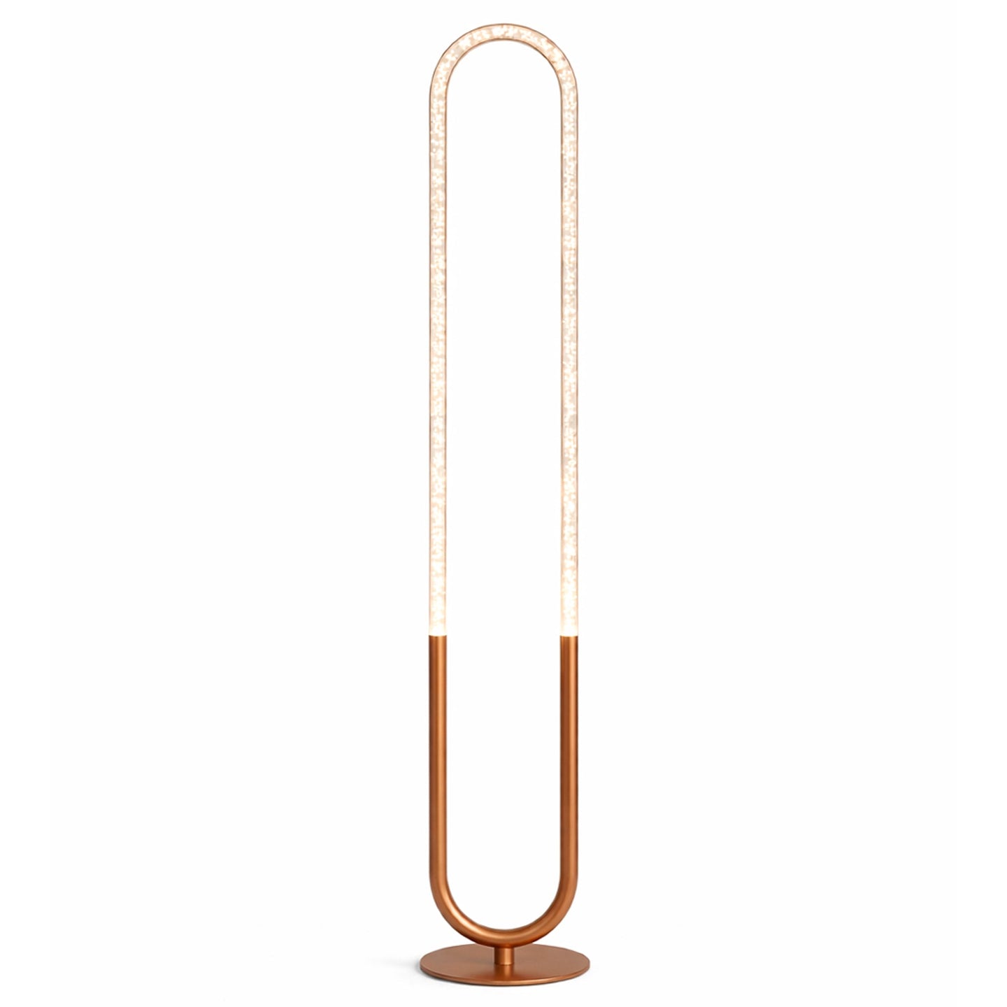 Zeon LED Floor Lamp | Coarse Gold & Integrated Loop Design